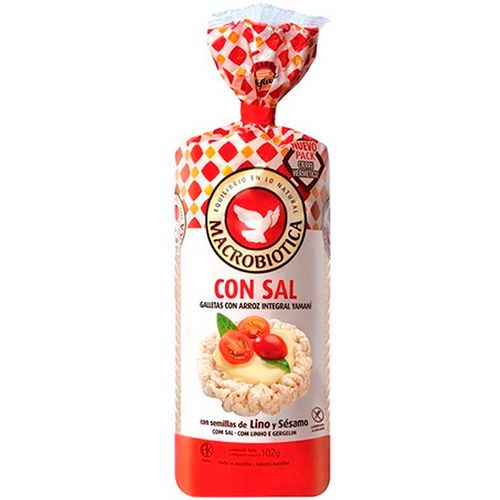MACROBIOTICA GALLETAS ARROZ C/SAL X102G