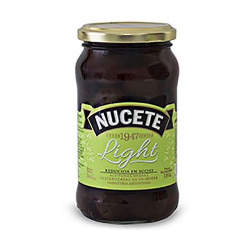 NUCETE ACEITUNAS LIGHT NEGRAS DESC X180G