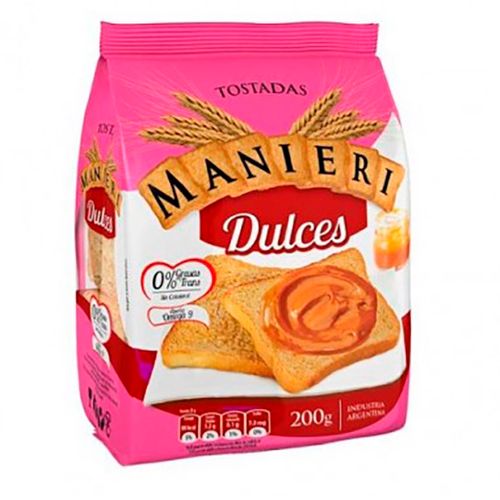 MANIERI TOSTADAS DULCES X200G