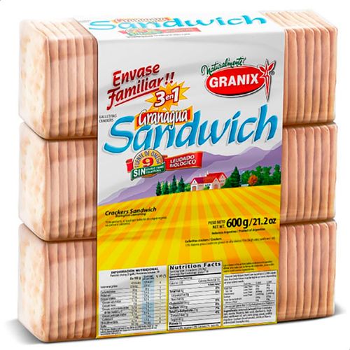 GRANAGUA GALLETITAS SANDWICH TRIP. X600G