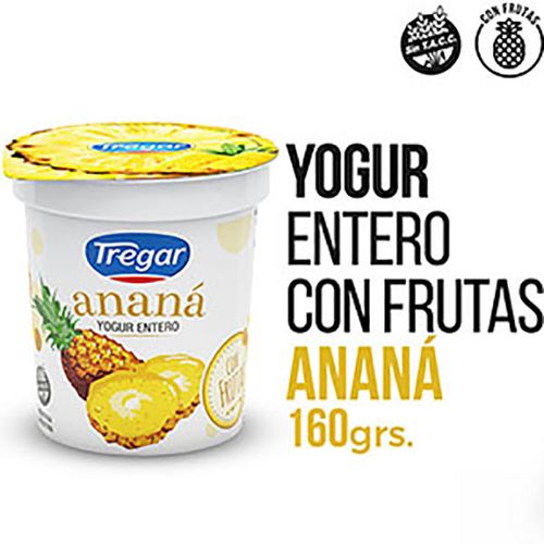 TREGAR YOGUR C/FRUTAS ANANAX160GR