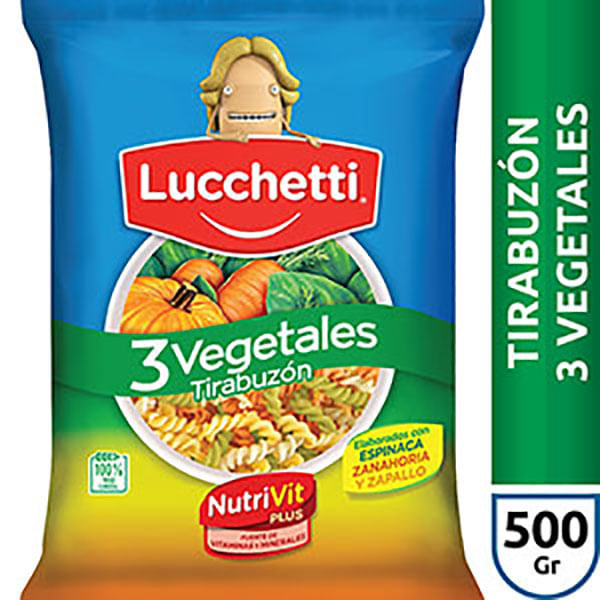 LUCCHETTI-FIDEOS-TIRABUZON-3-VEG.-X500G