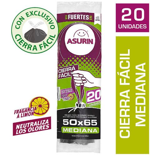 ASURIN BOLSAS RESIDUOS C/FACIL MED X20U