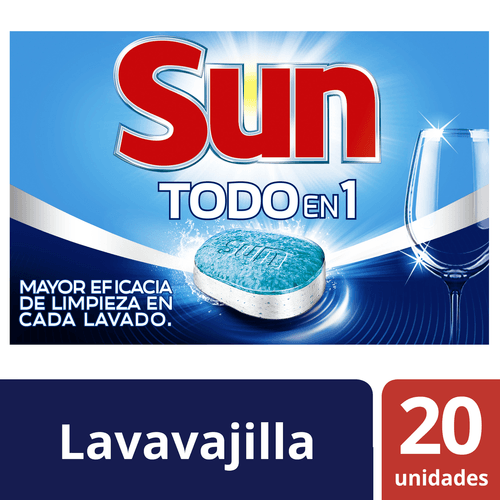 SUN TABLETAS LAVAVAJILLA 3EN1 X 20U