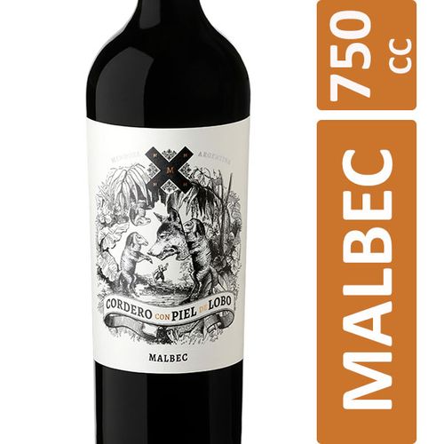 CORDERO C/PIEL DE LOBO VINO MALBEC X750