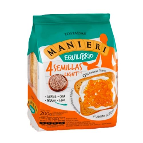 MANIERI TOSTADAS 4 SEMILLAS X200GR