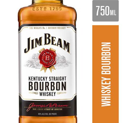 JIM BEAM WHITE LABEL WHISKY X750ML