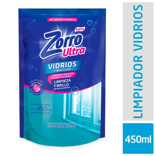 ZORRO LIMPIADOR VIDRIOS DP X450ML
