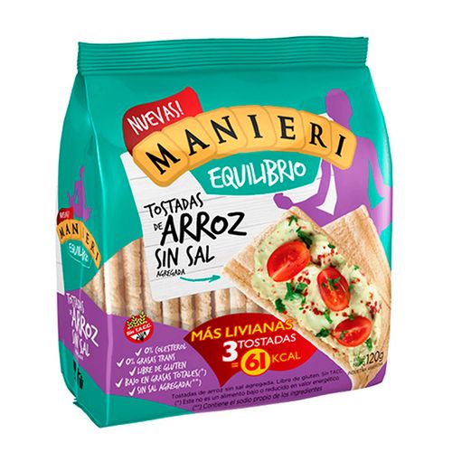 MANIERI TOSTADAS ARROZ S/S X120G