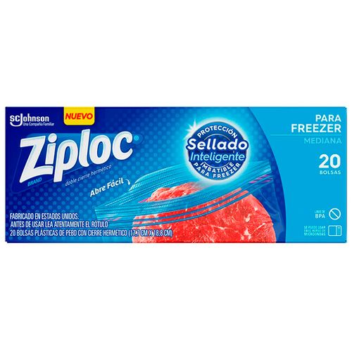 ZIPLOC BOLSA FREZEER MEDIANA X20U