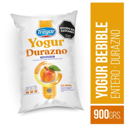 TREGAR YOGUR DURAZNO.SACH.X 900G
