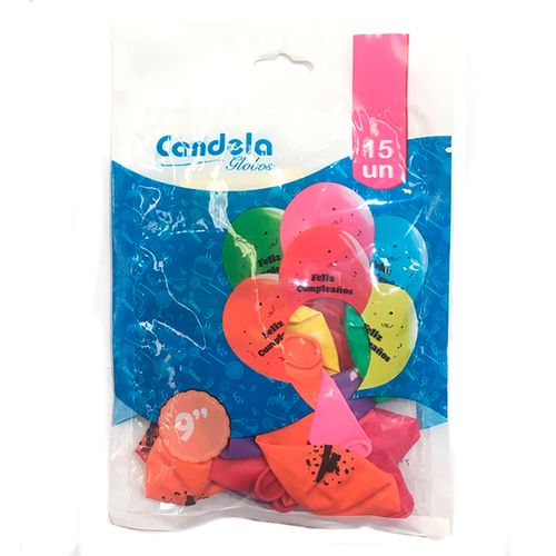 CANDELA GLOBO 9´ LISOS X 15U